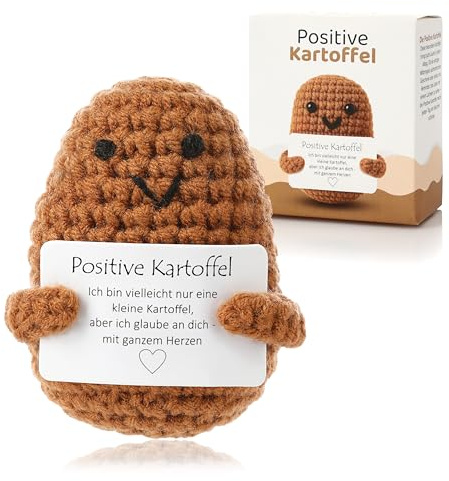 FunX Positive Kartoffel Glücksbringer - Mutmacher, Geschenk zur Gute Besserung - Lustiges Kuscheltier für Frauen oder Freundin