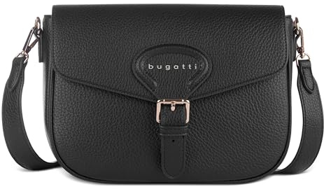 bugatti Elina Borsa a Tracolla da Donna Taglia M in Pelle Sintetica – Media - Nera