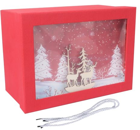 VICASKY Geschenkschachtel Weihnachten Verpackungsbox Festtags-geschenkbox Bonbonbox mit Weihnachtsmotiv Geschenkkarton für Süßigkeiten und Snacks Aufbewahrungsbox für Weihnachtsgeschenke
