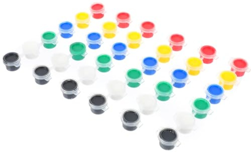 COHEALI Barattoli di Vernice Acrilica Vuoti 3Ml 6 in 1 Coperchio Ermetico Set da 50 Contenitori per Pigmenti Cosmetici e Articoli da Artigianato Scatole di Plastica Leggere per Pittura