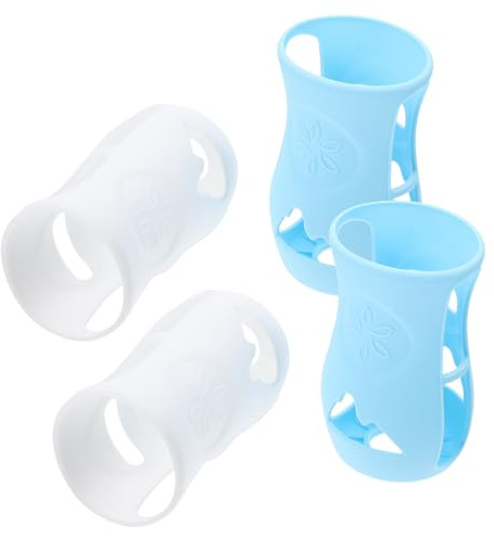 Rutschfeste Flaschenhülle aus Silikon, 4 Stück-pack, 240ml, Weiß