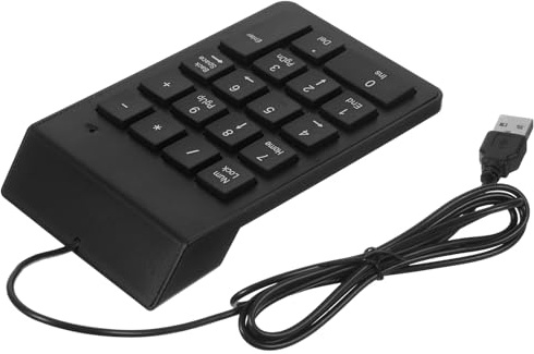 HOMOBABE Teclado Numérico USB de 19 Teclas Mecánico, Cableado, Compacto y Portátil, Resistente al Desgaste, para Entrada Rápida de Datos Financieros y Bancarios en PC y Portátil