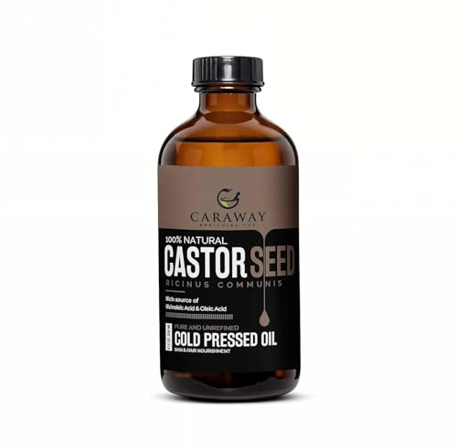 Organic Cold Pressed Castor Oil – Edible for Constipation Relief & Hexane-Free Castor Oil for Hair Growth, liver detox Skin & Joint pain glass bottle – 236 ml / 8 oz