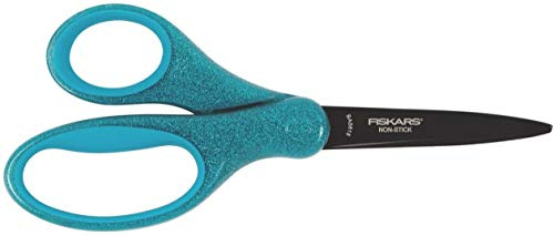 Fiskars Ciseaux d'écolier, + 10 Ans, Longueur: 17 cm | Pour droitiers et gauchers, Lames en acier inoxydable/Poignées en plastique, Bleu brillant, 1023917