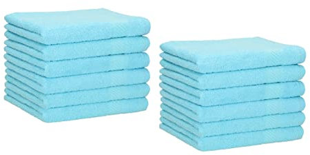 Betz 12 Stück Gästehandtücher Gästehandtuch Palermo 100% Baumwolle Größe 30x50 cm Handtuch Gästetücher Set Farbe türkis