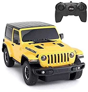 RASTAR Jeep Wrangler JL 1:24 RC leksaksbil, fjärrkontroll bil, gul, för barn flickor småbarn