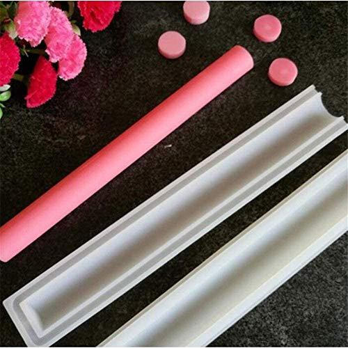 Formen DIY lang Tube Mousse Dessert Silikon Form quadratisch handgefertigt Kerze Seife Vorlage Backform, Kuchen dekorieren Werkzeug, Kitchen Craft Dekorationen blume (Runden)