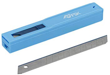 Ferrestock FSKTWR009 Distributeur de 10 lames de rechange pour cutter de 9 mm, affûtage de précision pour couper de manière propre et professionnelle tout matériau