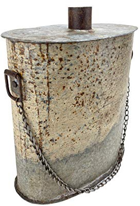 Crispe home & garden Rustikale Deko Blechflasche – Vintage Vase aus Metall – Maße (HxBxT) 20 x 18 x 10 cm