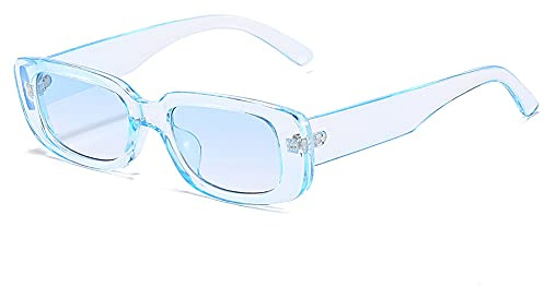 RUNHUIS Retro Rechteck Sonnenbrille Damen Herren Chunky Sonnenbrille Vintage Small Square Fashion Brille