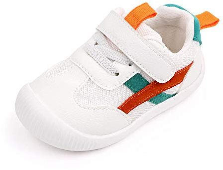 MK MATT KEELY Baby flicka pojke Lära-gå-skor PU-läder hård botten promenad sneakers för småbarn