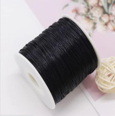 1 Mm Schwarzer Nylon-Satin-Seidenknoten-Schnur-Rattail-Faden-Halsketten-Makramee-Schnur-Schmuckzubehör-Perlenseil