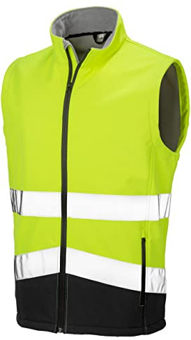 Result Safe-Guard R451X Herren Druckbar Sicherheit Softshell Weste - Fluoreszierendes Gelb/Schwarz - XL