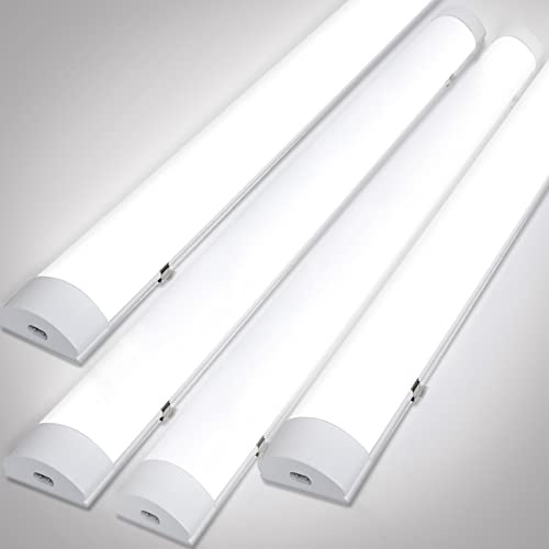Gimisgu 4x Neon LED 60CM, 18W Réglette LED 4000K Blanc Neutre, Led Plafonnier IP65 Imperméable, Néon Tube LED Connectable pour Garage Ateliers Sous-sol Salle de bain Bureau Parking, 4 Unité