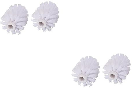 Healeved Ricambio Scopino Water Testina Pulisciwater Ricambio 4 Pz Teste Testine per Scopino USA e Getta Comò Spazzolone Accessori Scovolino WC Toilette Domestico Bianca