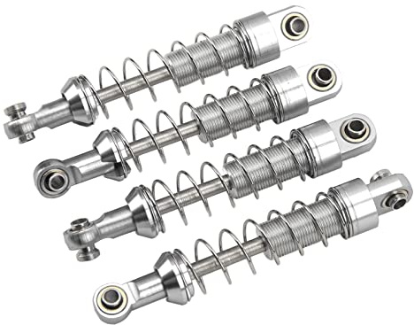 VGEBY Stoßdämpfer, 2 Paar Stoßdämpfer aus Aluminiumlegierung, 60 Mm, RC-Auto-Modifikationsteile für WPL C14 C24 MN D90 99S-Modelle (SILVER), VGEBYKH97U1M4GT-12