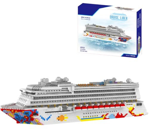 Auspcers Technik Kreuzfahrtschiff Modellbausatz, 4950 Stücke Boot Modell Kits Montage Spielzeug, MOC Micro Mini Bricks Cruise Liner Modellbausatz, Nicht Kompatibel mit großen Marken