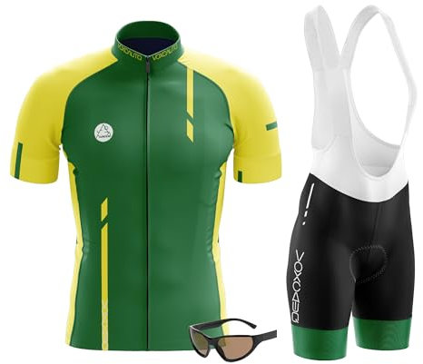 Fahrradbekleidungs-Set für Herren, Fahrradtrikot und gepolsterte Fahrradhose für Herren, MTB, Rennrad mit 3 Taschen, Radtrikots, Typ-6, XXXXX-Large