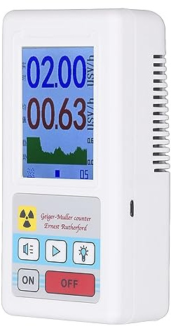 Geiger Compteur Nucléaire Moniteur, Rapide, Excellente Fiabilité, Détecteur de Rayonnement Nucléaire de Haute Précision, Interface d'Opération Simple pour Laboratoires (Blanc)