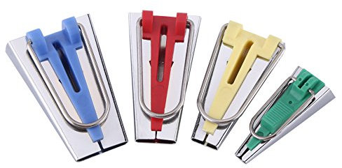 Stoff-Schrägbandformer, Set mit 6 mm, 12 mm, 18 mm und 25 mm Bindung, Nähwerkzeug zum Nähen und Quilten, Schrägbandformer, Stoff-Schrägbandformer, DIY-Patchwork, Kunst und Handwerk