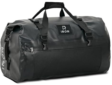 IRON JIA'S Borsa da Moto Borsa da Viaggio Impermeabile Borsa Sella Moto Borsa Moto Posteriore Borsa da Moto a Rullo Riflettente per Motociclismo, Escursionismo, Ciclismo, Viaggio