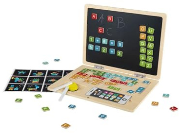Playtive Holzlaptop, 84-teilig, mit Tafel 393044