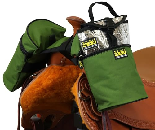 TrailMax Mittelgroße Satteltaschen für Ihren Westernsattel; isolierte Satteltaschen für Pferde; Kamera- oder Handy-Satteltasche; gesicherte mit Riemen um den Knauf von Western- oder Ausdauersätteln
