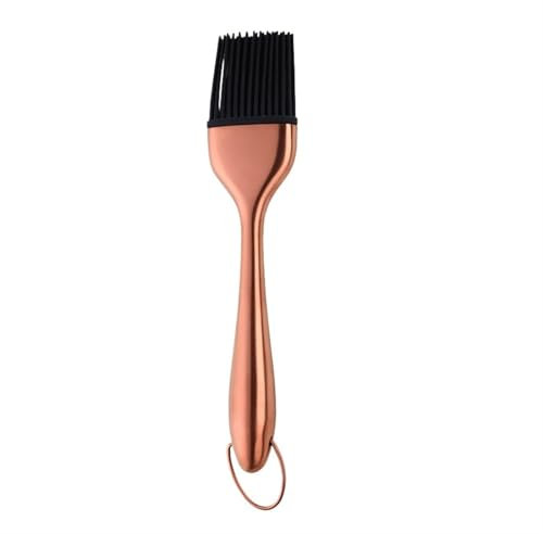 SynapSYA Ölpinsel, Edelstahl-Silikon-Grill-Öl-Soßenpinsel, Küche, abnehmbare und hängende Back-/Kochpinsel öLpinsel KüChe(Rose Gold)