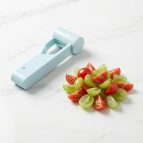 1pcs Grape Cutter for Toddlers 1-3, Fruit Slicer for Tomato Cherry Strawberry Olive Multi Grape Quarter Cutter Tool for Baby Stainless Steel Kitchen Gadgets with Ergonomic Non-Slip Handls