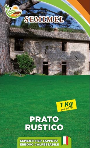 Prato Rustico - Miscuglio a Sviluppo Veloce, Resistente al Calpestio, Ideale per Spazi Pubblici, 1 kg di Semi 2 confezioni