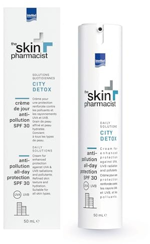 The Skin Pharmacist - CITY DETOX - Crème de Jour Anti-Pollution SPF30 - Protection Solaire & Hydratation - Soin Visage pour Peaux Sensibles - 50ml