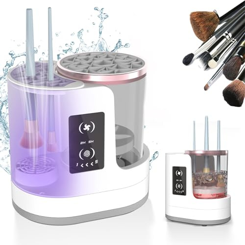 Nettoyeur de pinceaux de maquillage électrique 3 en 1, nettoyeur et sèche-pinceaux, portable pour tous les types de pinceaux