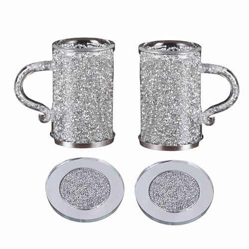 Pocoiau Taza de café de vidrio con asa de doble capa con aislamiento térmico, vasos de agua, vasos de vino, tazas de té