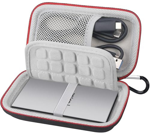 Lacdo Custodia per il trasporto del disco rigido per Lexar ES3 Portable SSD External Solid State Drive 1TB 2TB 4TB Scheda SD Borsa di Stoccaggio Protettiva Rigida in EVA, Nero