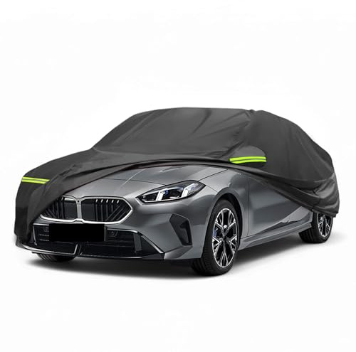 X AUTOHAUX Car Cover for BMW 1 Series E87/E81/F20/F40 2004-2024 210D-PU Outdoor Full Car Cover All Weather Windproof Sun Protection with Driver Door Zipper