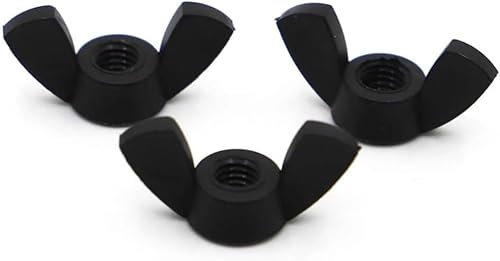 Flügelmuttern, Schmetterlingsmutter, Flügelmuttern, Flügelmuttern 1/2/5 Stück Weiß/Schwarz Kunststoff Nylon Mutter M3 M4 M5 M6 M8 M10 M12 Flügelmutter Schmetterlingsmutter Barren Flügelmuttern(Black,M