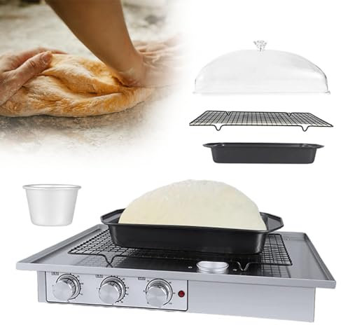 Scatola per lievitazione impasti con riscaldatore, umidità/temperatura/tempo regolabili, per cuocere pane e yogurt, in acciaio inox