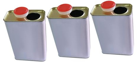 SEWOART 3pcs Metal Paint Can Lid 1L Oil Paint Storage Container Rust-Resistant Tinplate Pitch Bucket for Crafts and Painting