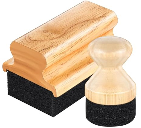 Cnrfeoap Confezione da 2 taglieri in legno naturale per la manutenzione dell'olio, per prevenire crepe e garantire una lunga durata di protezione per la cucina e la pulizia della spazzola per oliare