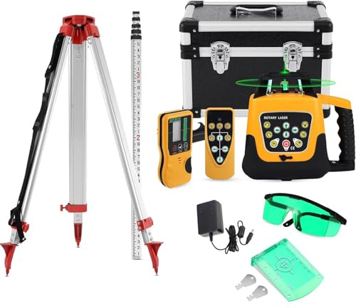 chengxiaorui Rotary laser level Automatic Rotating Rotary Laser Level - Self-Leveling Precision Measuring Tool for Construction and Layout Ideal for Indoor & Outdoor Projects with Remote