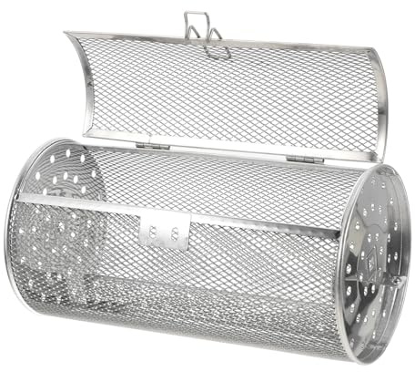 GANAZONO Panier Grill INOX pour Four Électrique Multifonction Cage Rotative pour Cuisson Uniforme de Frites Légumes et Fruits à Coque