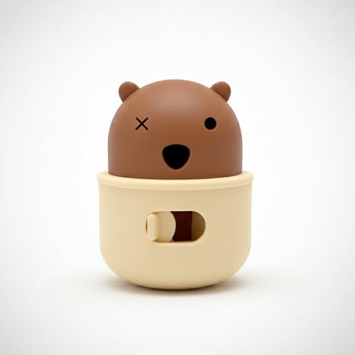 Interactive Silicone Treat Dispenser Toy for Dogs & Cats – Durable Chew-Resistant Pet Snack Dispenser, Slow Feeder & Puzzle Toy for Mental Stimulation (Brown)