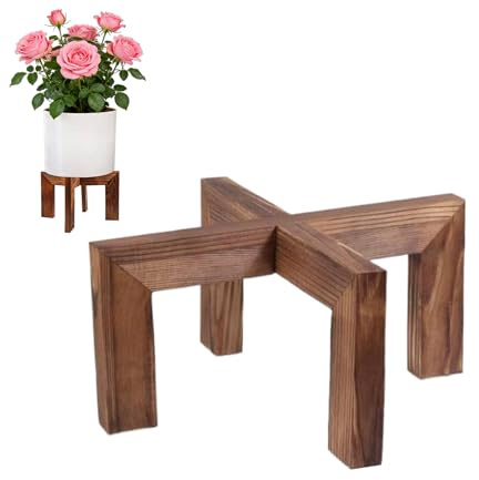 Generisch Pflanzenständer Holz, 30cm Einzelner Blumentopfständer, Blumenhocker Für Drinnen Und Draußen, Für Zimmer Garten Balkon Indoor