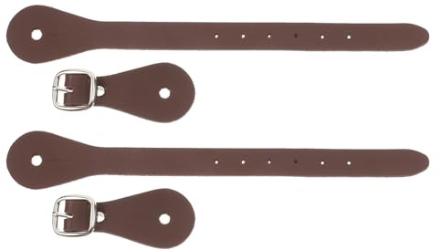 Didiseaon Verstellbare Western Sporenriemen Vielseitig und Tragbar 2 Stück aus Pu Leder in Braun für und Damen für Outdoor Reitsport und Training