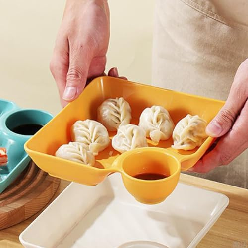 BAFOVY Plato para Bola de Masa, Plato de de Plástico con Partición Dividida, Cuadrado para Servir para Albóndigas, Aperitivos, Condimentos, Bandeja para Aperitivos para el Hogar