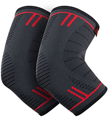 Kuangmi Ellenbogenbandage für Sport, Tennis, Golfellbogen, Schmerzlinderung, Arthritis, Verletzungen Recovery Blue (Paar) Medium