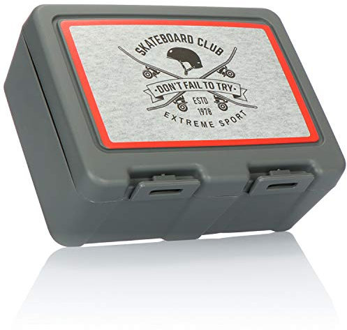 com-four® Lonchera con cuchara, 2 compartimentos separados prácticos, caja ideal para desayuno, almuerzo y meriendas en la escuela, la universidad y en el camino (gris)