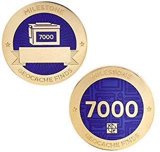 7000 Finds/Funde Coin + Tb !!gefunden Geocaching Milestone Geocoin and Tag Set