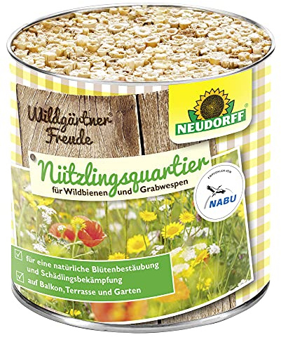 Neudorff Wildgärtner Freude Nützlingsquartier für Wildbienen und Grabwespen speziell für Verschiedene Wildbienen-Arten, 1 Stück