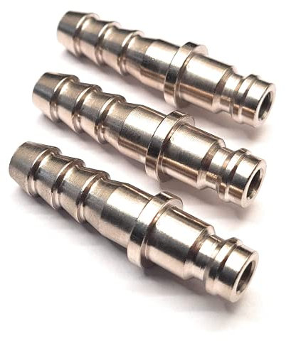 Male Inline Quick Release Fitting Coupling for 8mm Bore Butane/Propane Gas Hose - Ideal for Gas BBQ - Patio Heater, Camping Gas Cookers (3)